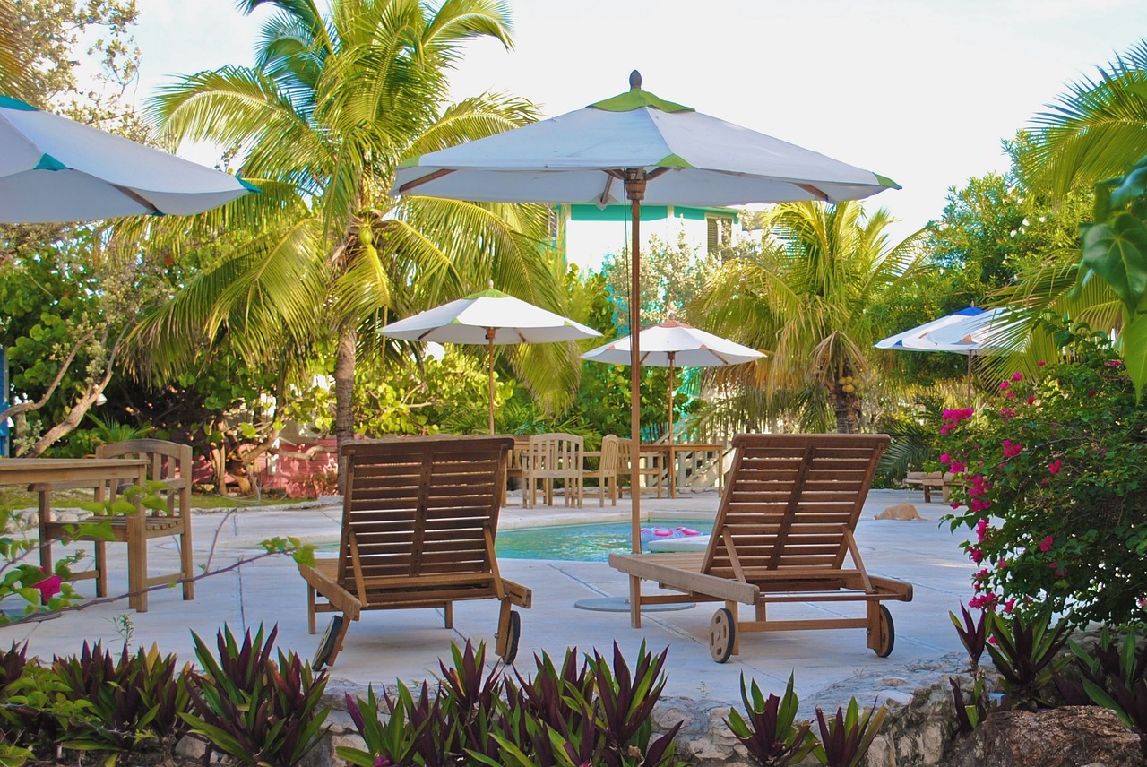 Private club membership pool area